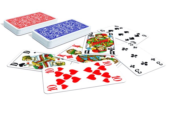 Senioren Romme Kartenspiel 2 x 55 Blatt Französisches Bild extra große Zeichen