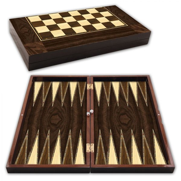 Backgammon Star Polyester Walnuss