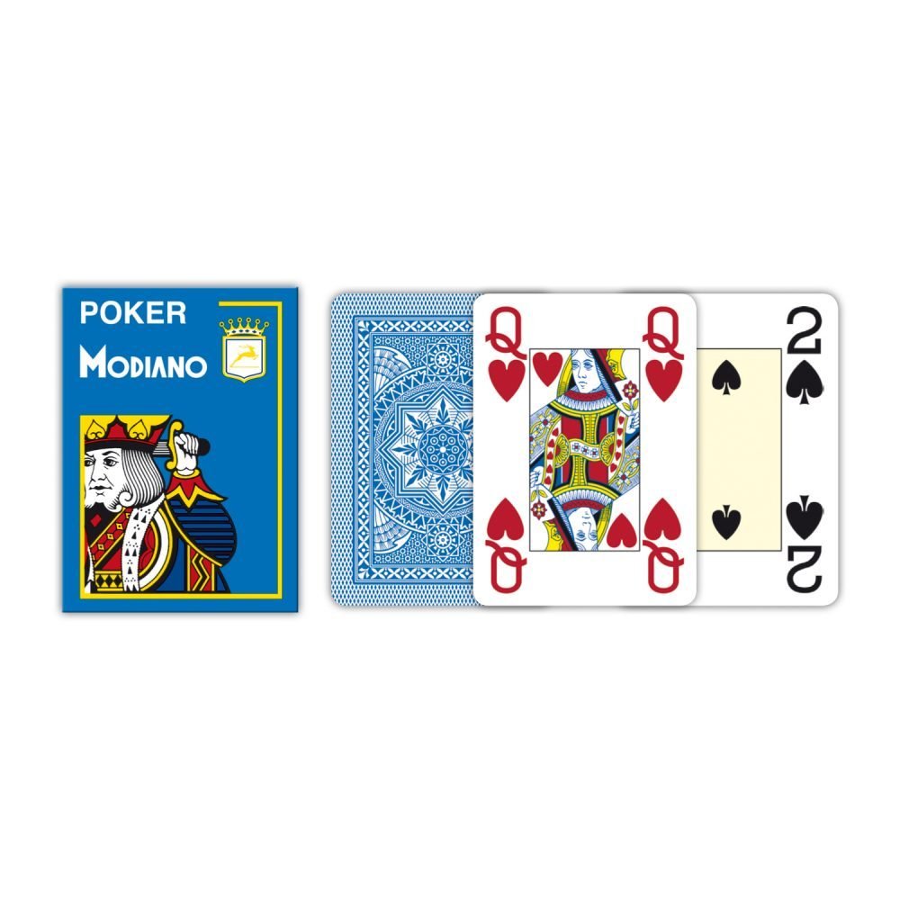 Modiano Texas Poker Kartenspiel 100% Plastik Blau 