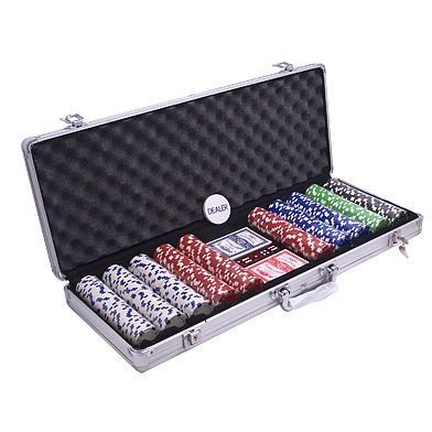 Pokerkoffer Set Aluminium mit 500 Chips